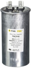 TITAN PRO Motor Run Capacitor, 40 MFD, Round, Aluminum