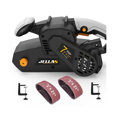 Jellas 7Amp Belt Sander 3 × 21-Inch with Dust Bag, Bench Sander with Variable...