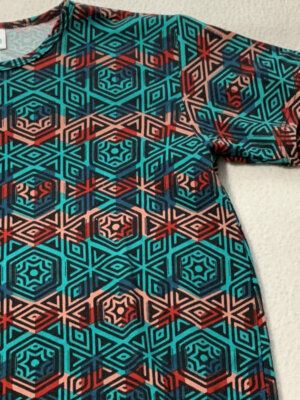 Tunique Chemise Enfant LuLaRoe Gracie - Taille 12 - Motifs Bleu Marine/Rouge/Crème - Neuf Avec Étiquette