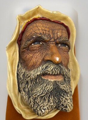 Vintage BOSSONS CHALKWARE HEAD #36 Syrian Man 1959 Wall Hanging Art England