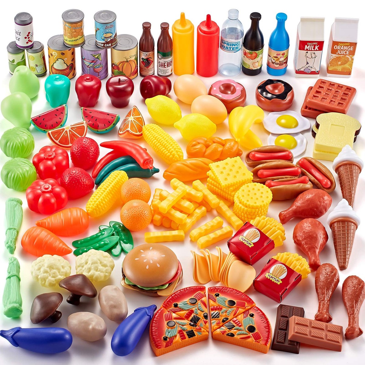 Shimfun 143 Piece Play Food for Kids Kitchen - Toy Assortment