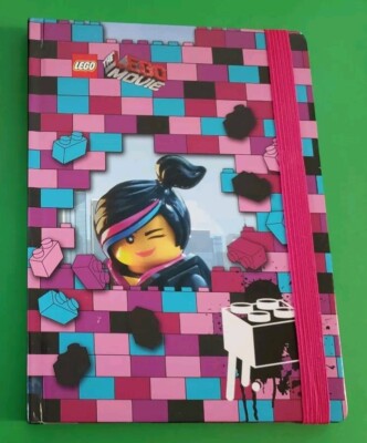 LEGO Movie Lucy JOURNAL A5 Hardback Notebook Pink Strap Blue Cute Pages New