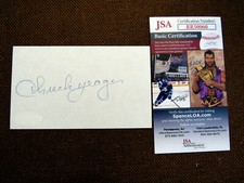 CHUCK YEAGER SPEED OF SOUND ACE PILOT SIGNED AUTO VINTAGE INDEX CARD JSA GEM