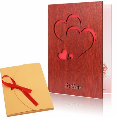 Creawoo Biglietto D Auguri D Amore Fatto A Mano Con Legno Di Noce Dentro Una Ebay