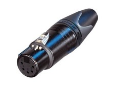 Neutrik NC5FXX-B 5-Pin XLR Female Connector, Black/Gold Contacts