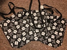 LOT 3 BED BATH & BEYOND REUSABLE Medium Black HANDLE SHOPPING TOTE BAG New W/Tag