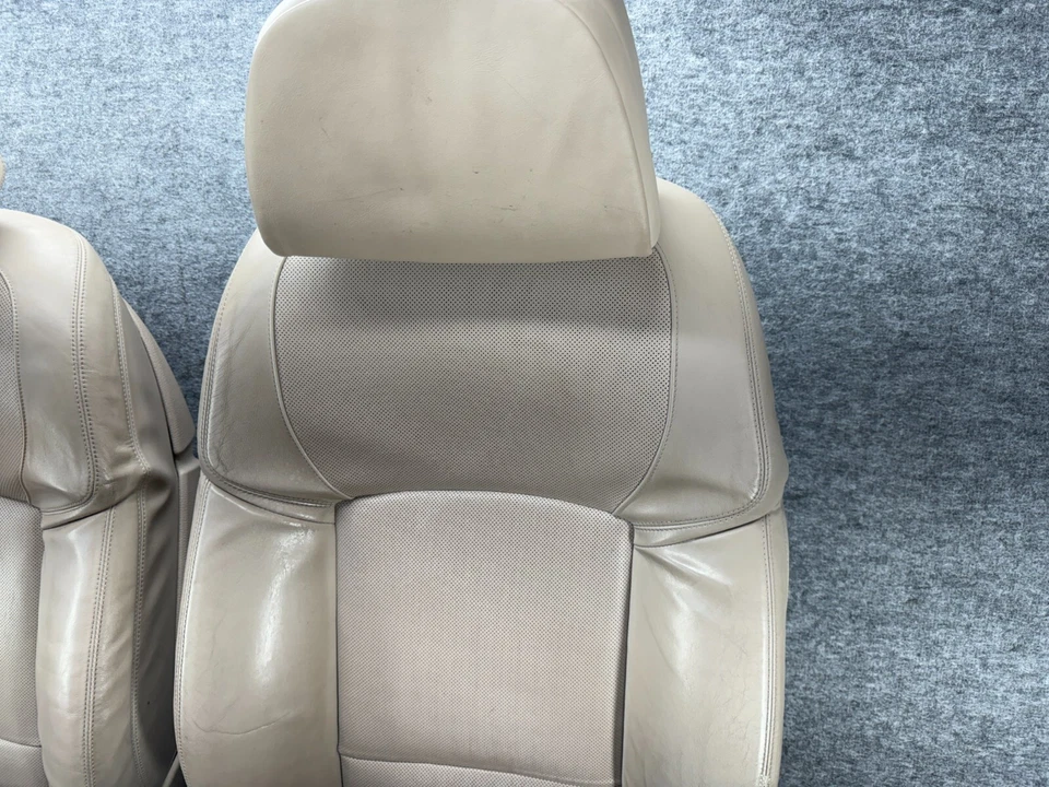 Asientos delanteros izquierdo y derecho BMW F01 F02 cuero napa perforado Oyster OEM Foto 4 de 4