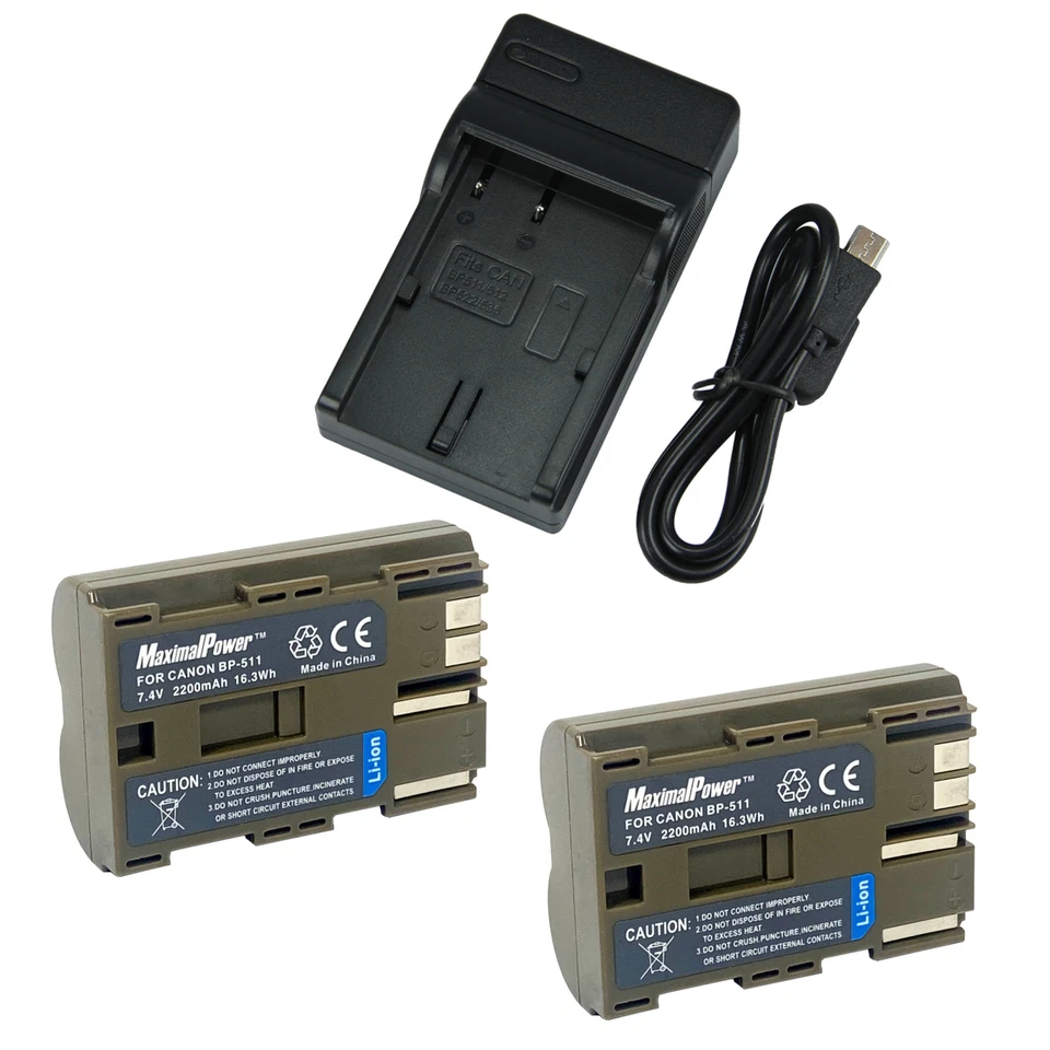 Batería o cargador MaximalPower para CANON BP-511 BP-511A EOS 20D 40D 50D 300D Foto 3 de 4