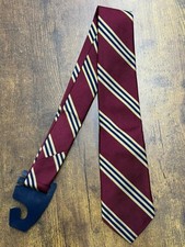 Brooks Brothers Red Fleece With Gold  Navy Stripes 100 Silk Men's Necktie 44"