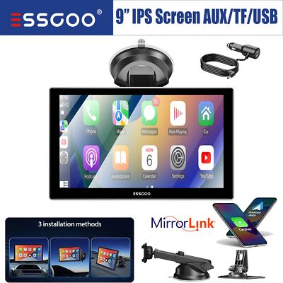 ESSGOO 9  HD IPS Tragbares Drahtloses CarPlay Android Auto Autoradio Touchscreen