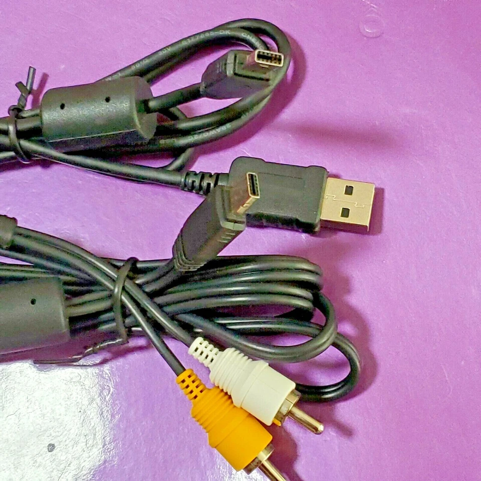 Set A/V RCA & USB Cable for Casio Digital Camera Exilim EX-H10 J827D010 K827D010 - Image 2 of 4