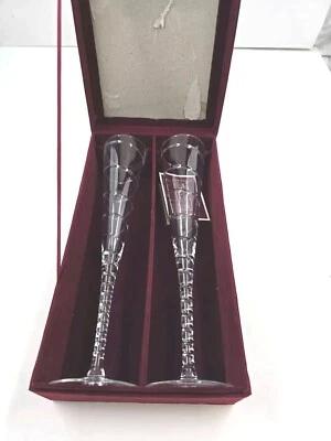 Godinger Crystal Legends Champagne Flutes Lead Crystal 12"