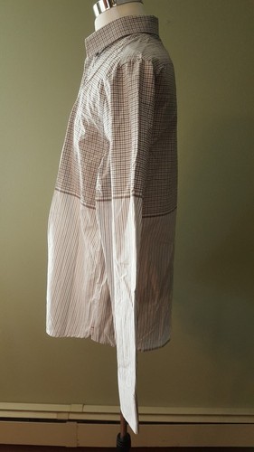 Men's Five Four Long Sleeve Button Down Bernard Plaid/Striped Tan Shirt, XL, NEW - Picture 4 of 9