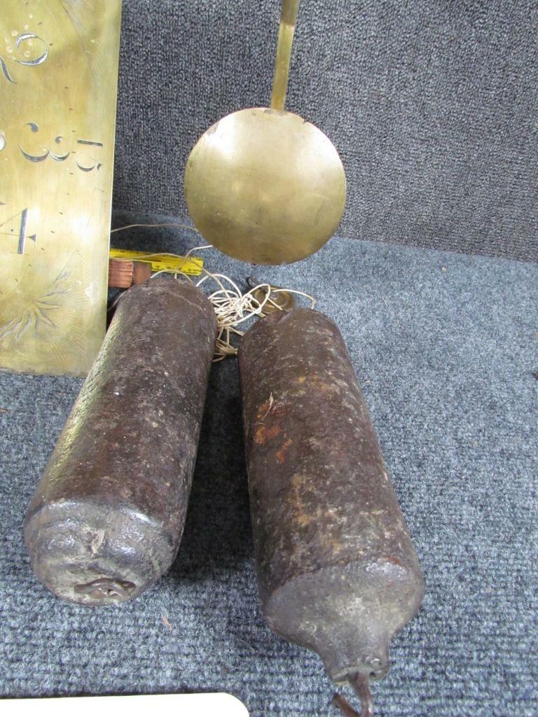 ANTIQUE W.CURTIS EXETER ENGLISH BRASS TALL CASE GRANDFATHER CLOCK FACE