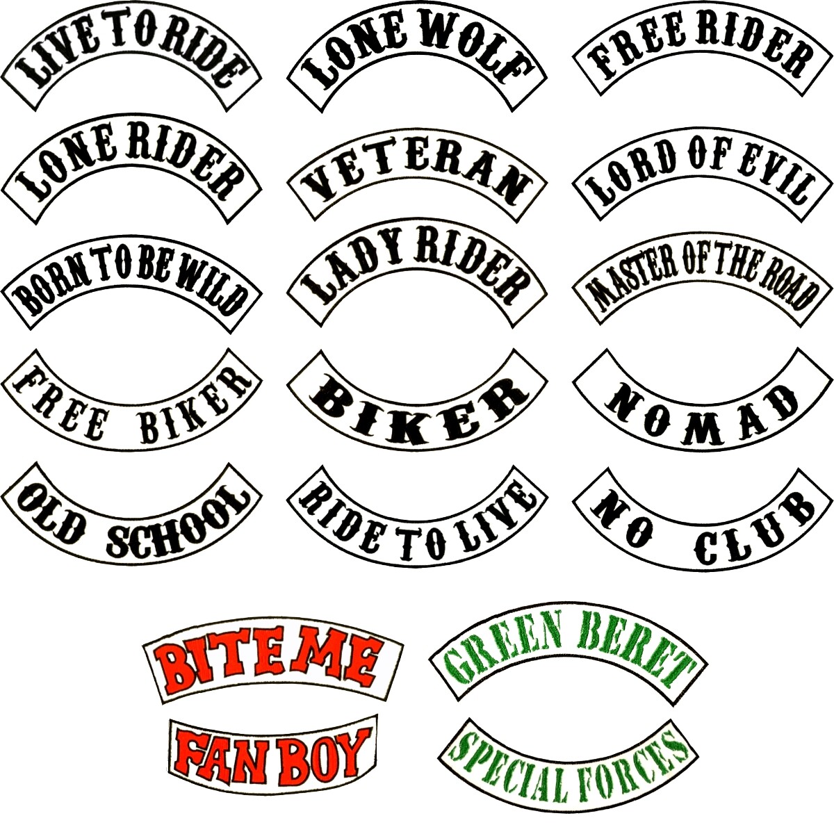 Mc Rocker Motorcycle Club Rocker Patches