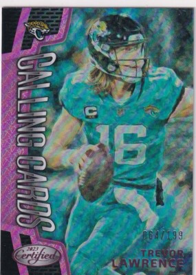 2023 Panini Certified - Calling Cards Mirror Pink #CALL-6 Trevor Lawrence /199