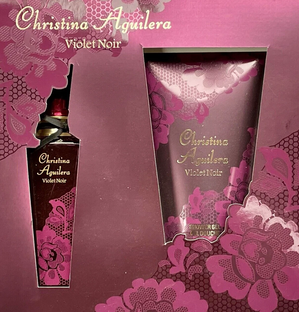 CHRISTINA AGUILERA VIOLET NOIR GIFT SET 1oz SPRAY 5oz SHOWER