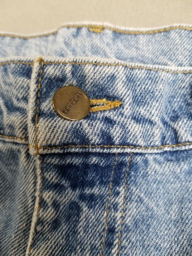 Carhartt Jeans Mens Straight Tapered Denim 33x35 Light Distressed Vtg Faded Y2K - Picture 12 of 24