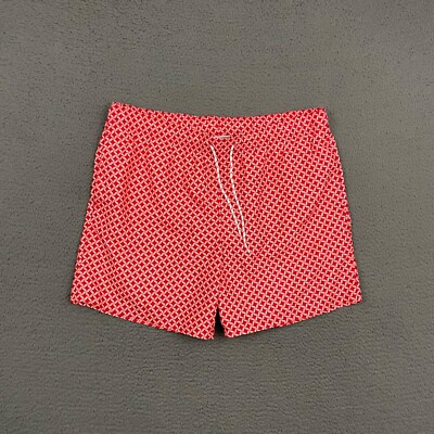Goodfellow & Co. Swim Trunks Mens XL Red Pink Geometric Lined Surfer Dad Beach
