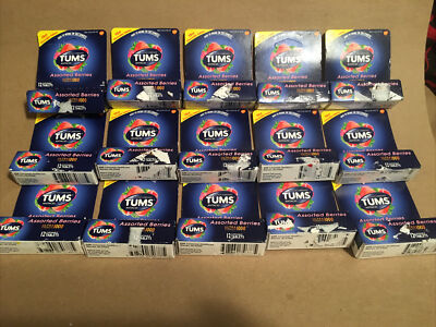 15 pcs tums assorted berries ultra 1000 Chewable Tablets 12ct Ex 2027 Antacid
