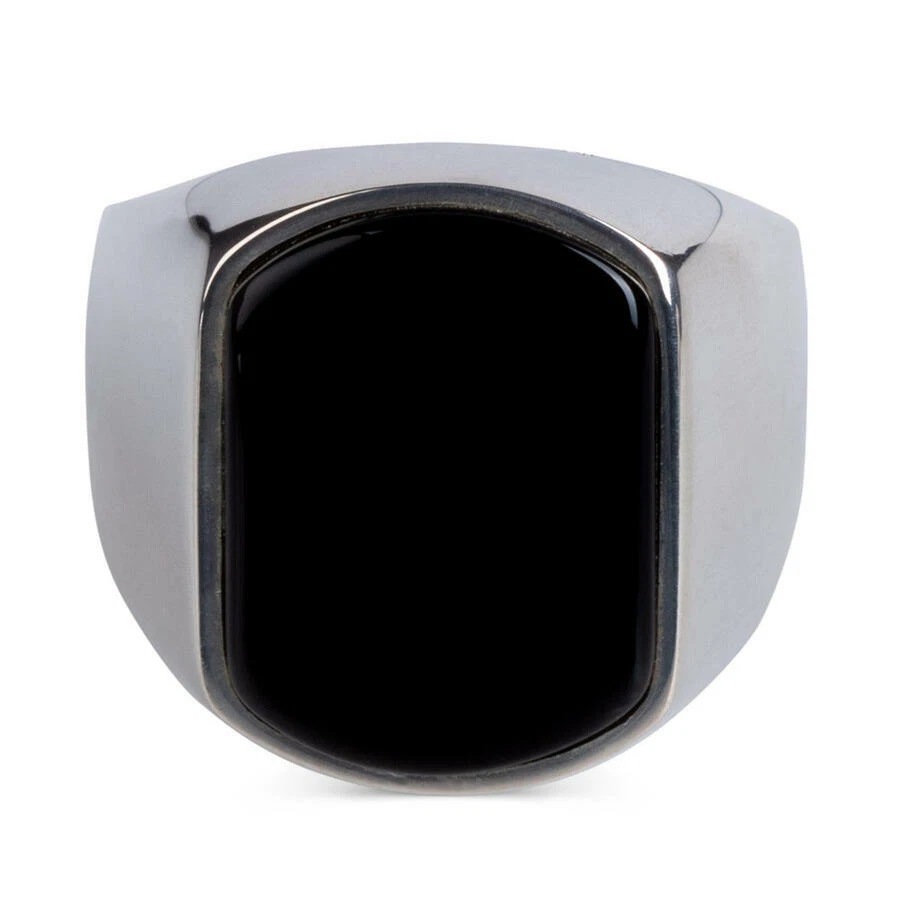 925 Sterling Silver Men's Ring with Black Onyx Stone - Image 3 of 4