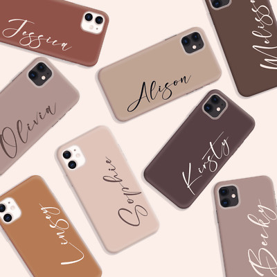 Personalisierte Handyhülle für iPhone 11 12 13 14 15 Pastell Name Silikon Cover