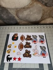 Vintage Iron On And Sew On Patches Lot of 19 Teddy Bears ,flower,bonnet, Bees