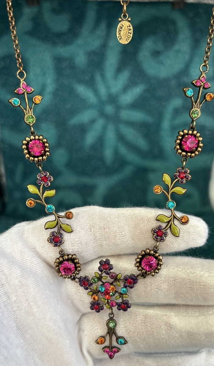 アクセサリー Eco Jewel FRANCE VINTAGE ZAZOU ENAMEL W/ MULTI COLOR CRYSTALS & PINK