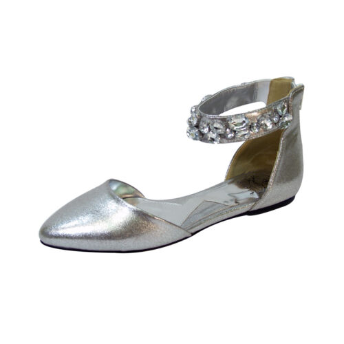 👡 FUZZY Jill Women's Wide Width Open Shank Ankle Strap Dress Casual Flats 👡 - Picture 1 of 22