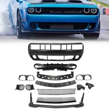 Front Bumper Cover Grille Kit Compatible with Dodge Challenger 2008-2014