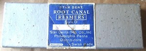 VINTAGE STAR DENT ROOT CANAL REAMERS, SWISS MADE IN CASE, MISSING 3 OF 6, USED