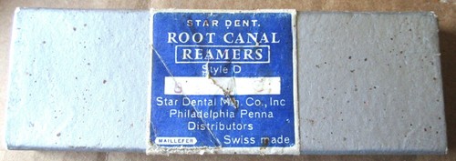 VINTAGE STAR DENT ROOT CANAL REAMERS, SWISS MADE IN CASE, MISSING 3 OF 6, USED