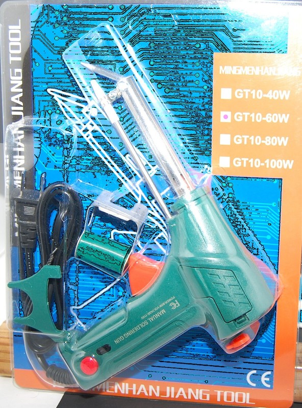 Soldering gun.  60W Automatic Feed Handheld Soldering Gun Kit