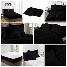 1000 TC OR 1200 TC Black Bedding Egyptian Cotton Stripe Select Item  US Size
