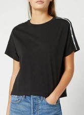 Levi's Womens Varsity T-Shirt, Black, Meteorite, UK XS to Large