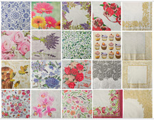 Paper Napkins Decoupage & Craft Flowers Serviettes Party Catering 3 Ply 33cm
