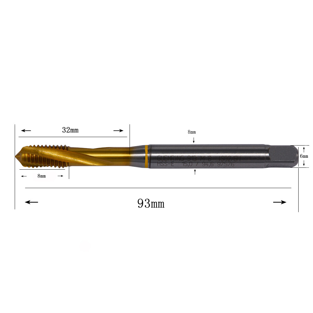 3pcs Guehring Tap 913 M8 Tap ISO2/6H HSSE 19453756 eBay