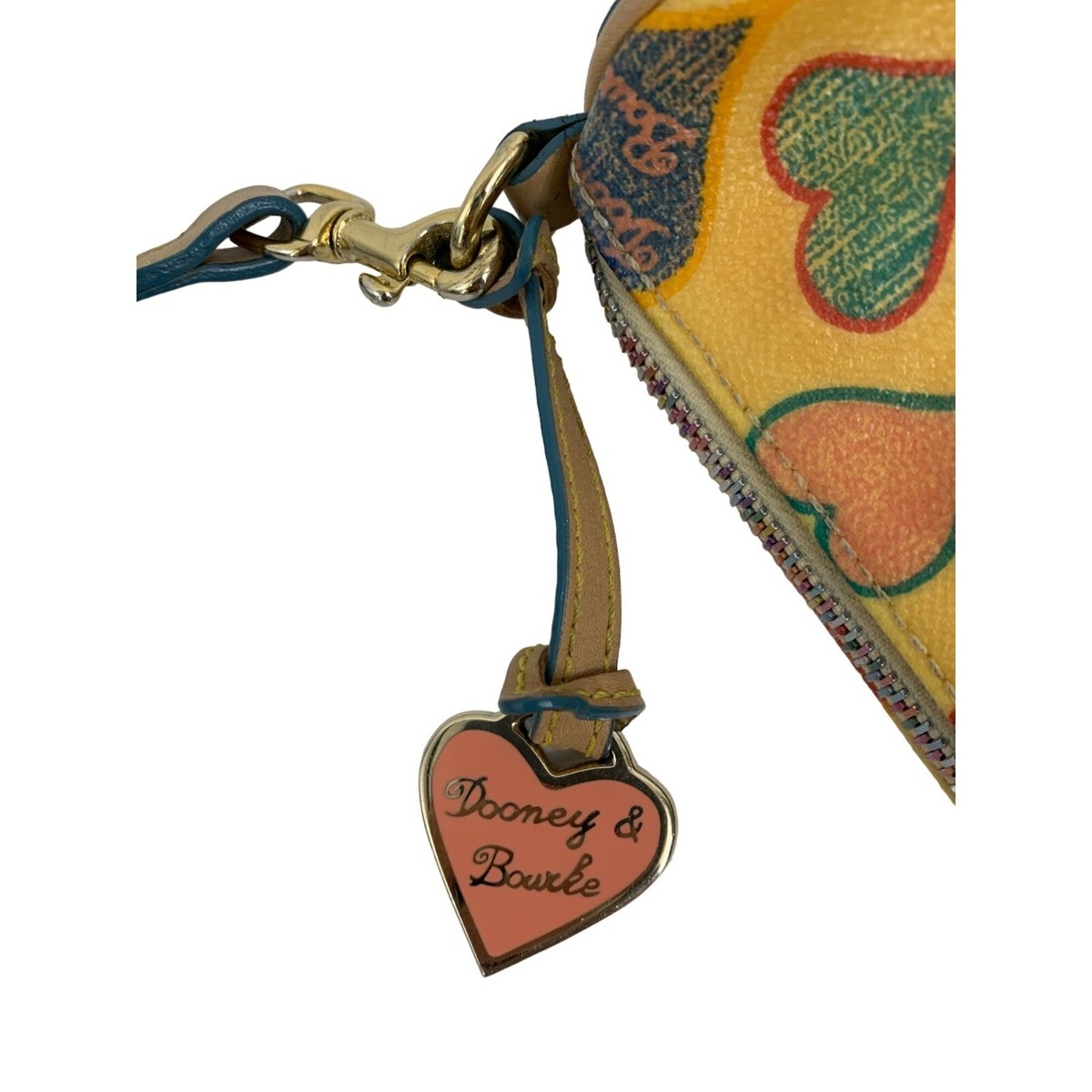 Dooney & Bourke VTG Mini Bag Yellow Hearts Leather 6451