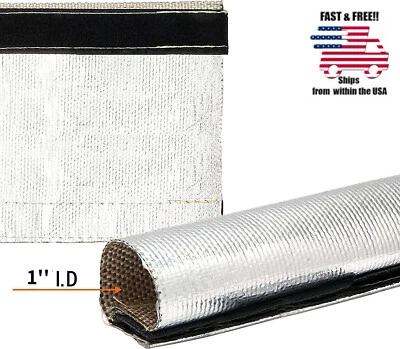 1" ID Metallic Heat Shield Sleeve Insulated Wire Hose Cover Wrap Loom Tube 10 Ft - Bild 1 von 4
