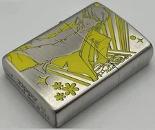 Zippo Persona 4 The Golden Main Character Lighter Yellow Used
