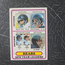 1980 Topps 1979 Team Leaders HOF Walter Payton Chicago Bears Checklist