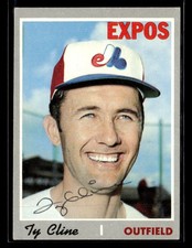 Ty Cline signed auto 1970 Topps #164 card Montreal Expos