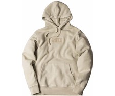 NEW KITH CLASSIC BOX LOGO HOODIE SAND BEIGE TAN CREAM SIZE XS EXTRA SMALL