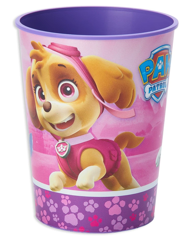 Suministros para fiestas Paw Patrol, tazas de plástico rosa (12 unidades) Foto 2 de 4