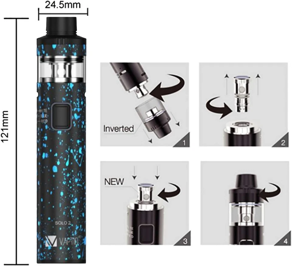 Solo 2 Kit Penna Vape 3000Mah 50W Potenza Tutto in Uno Sigaretta Elettronica Con - Immagine 3 di 4