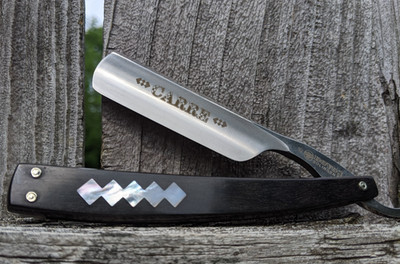 Dovo Carre Straight Razor 6/8'' African Blackwood Carbon Steel MOP
