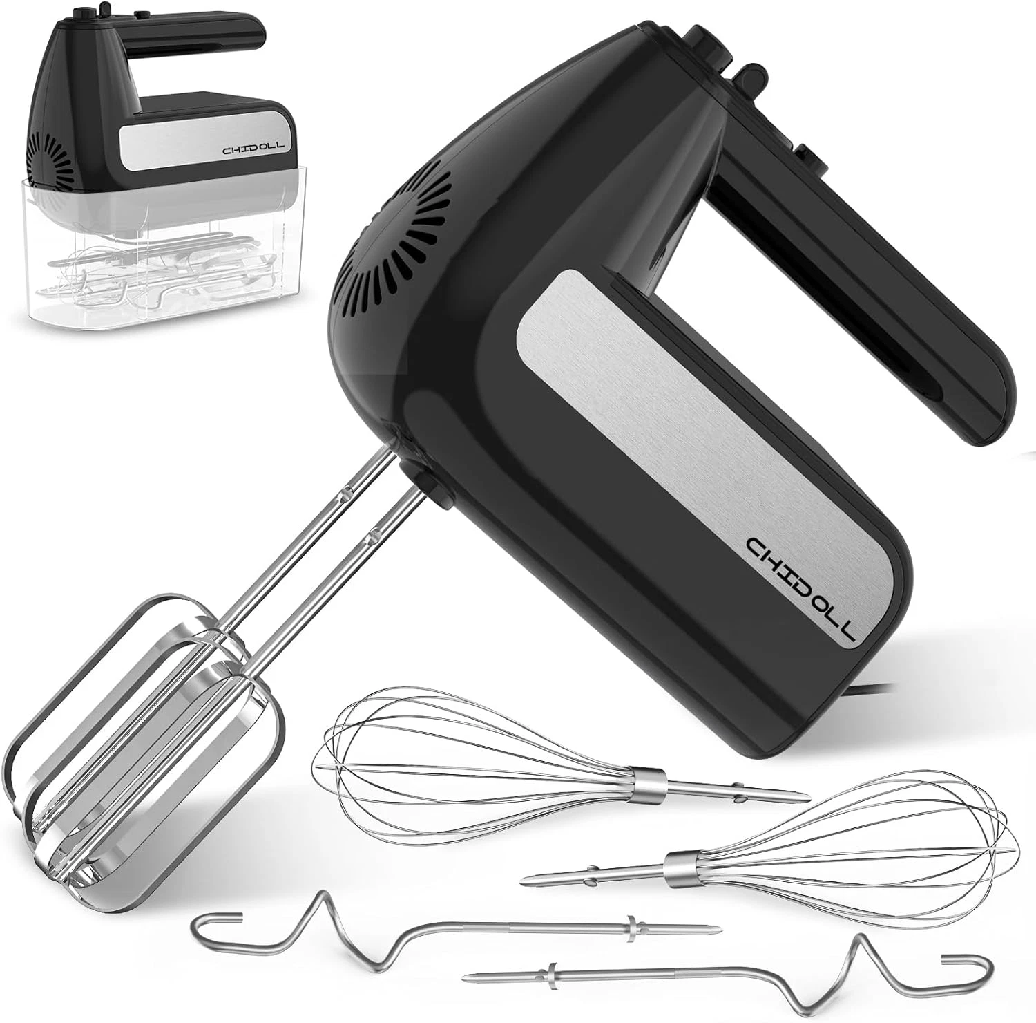 5-Speed Electric Hand Mixer, 800W Handheld Mixer with Turbo for Baking & Cooking
