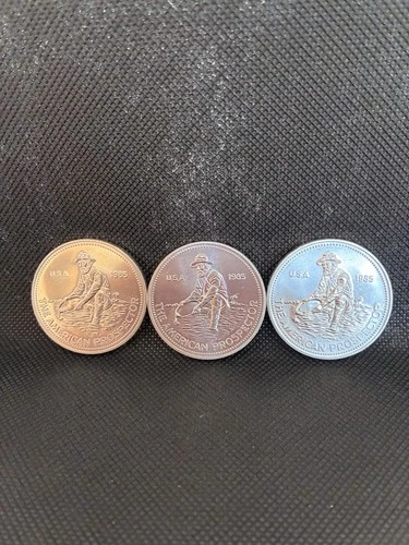 1985 American Prospector Eagle .999 Fine Silver Round 1 oz~ 3 Coins~