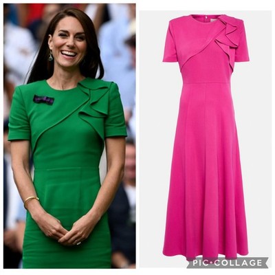 Brandneu mit Etikett Roland Mouret Cady asymmetrisches Midikleid 12 8 ASO KATE MIDDLETON UVP 750 £