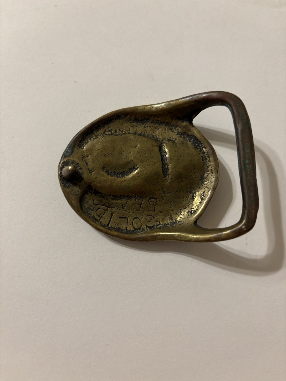 Vintage Solid Brass Windswept Tree With Ocean Lan… - image 2